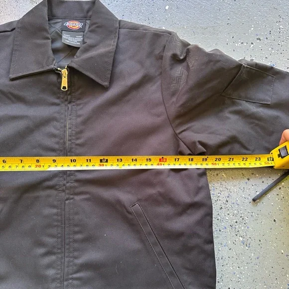 Dickies Black Eisenhower Dead Stock Workwear Jacket Zip Up Collared Logo Small - Picture 4 of 6
